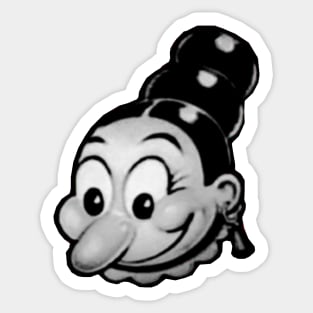Big-nosed old woman with eccentric hairstyle. Sticker